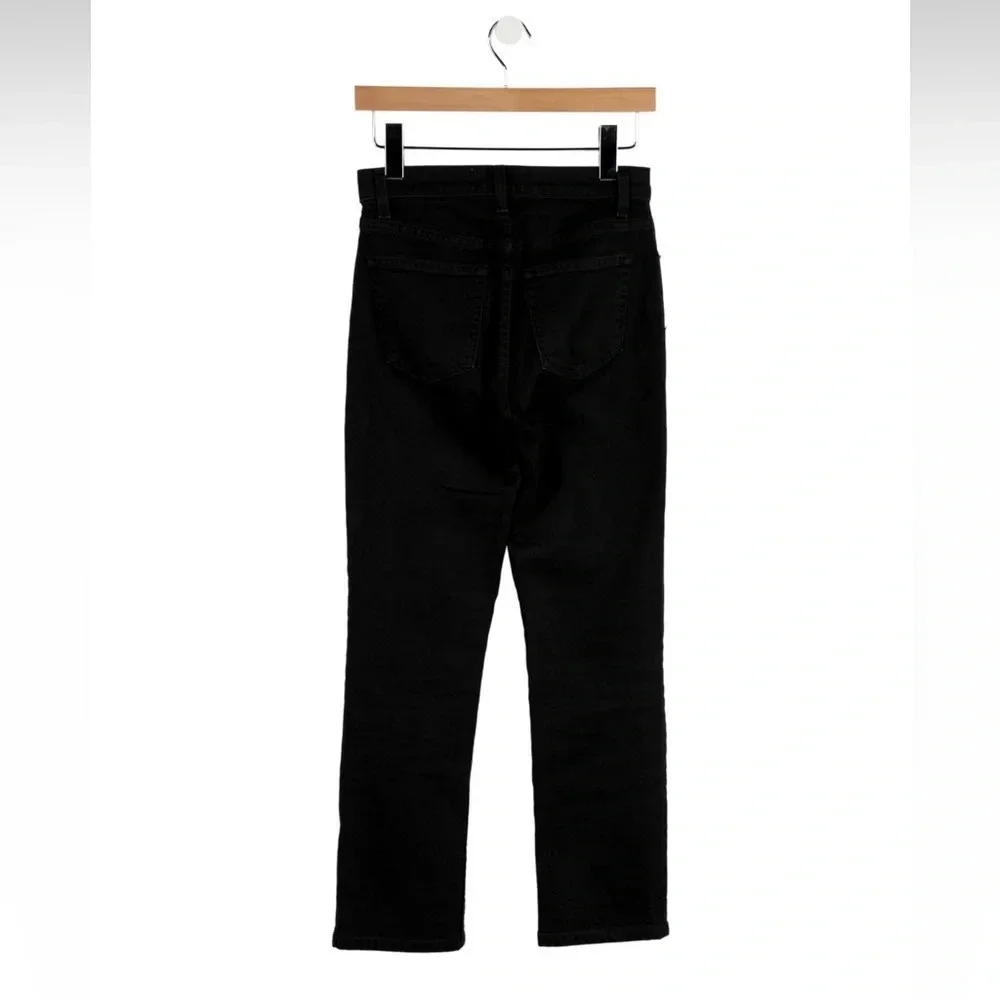 Reformation Liza High Straight Crop Women’s Mid Rise Black Denim Jeans- Size 25 - Picture 2 of 5